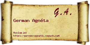 German Agnéta névjegykártya