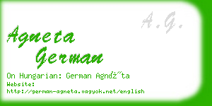 agneta german business card
